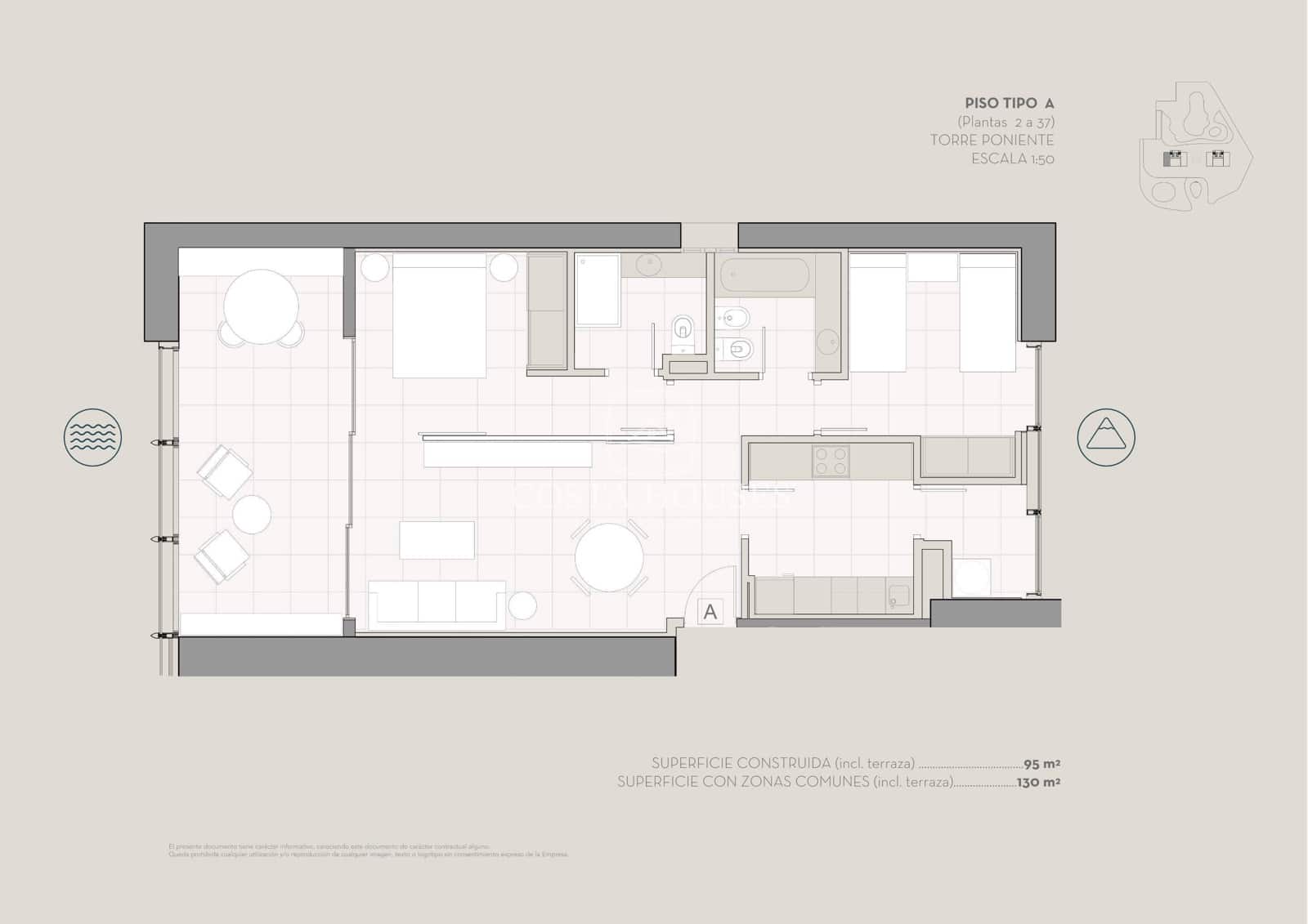 Apartamento de 2 habitaciones en Benidorm en venta con piscina - 1.075.000 € (Ref: 8863828)