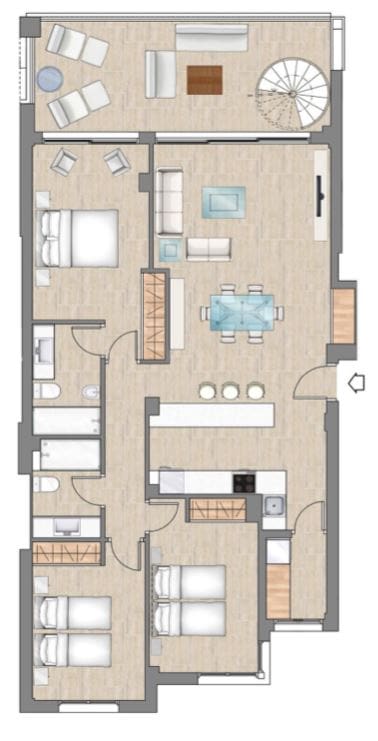 3 soverom Leilighet til salgs i Portinax med svømmebasseng garasje - € 975 000 (Ref: 8002328)