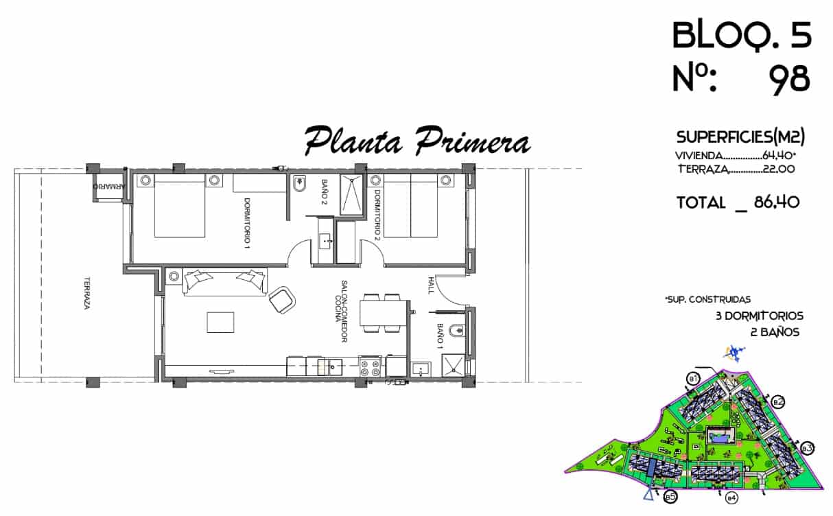 2 sypialnia Apartament na sprzedaż w Guardamar del Segura z basenem garażem - 222 000 € (Ref: 10156176)