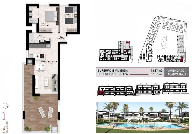 2 makuuhuone Bungalow myytävänä paikassa Ciudad Quesada mukana uima-altaan 
autotalli - 298 000 € (Ref: 9753594)