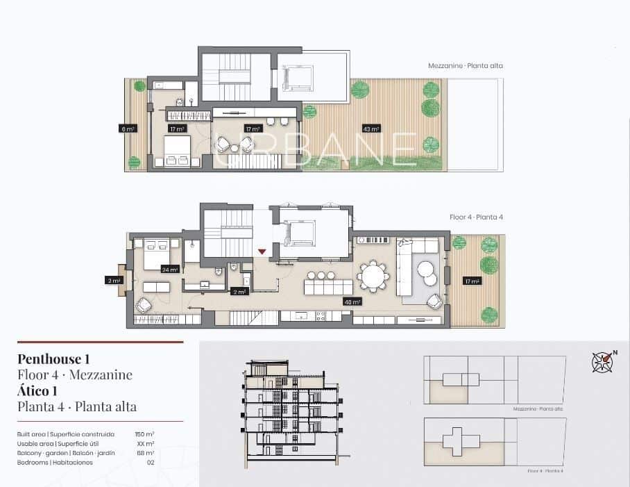 2 soverom Penthouse til salgs i Barcelona by - € 2 188 000 (Ref: 7527404)