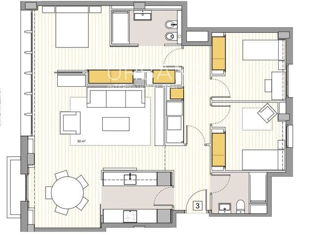 3 soverom Leilighet til salgs i La Dreta de L'Eixample, Barcelona by - € 1 300 000 (Ref: 7592137)