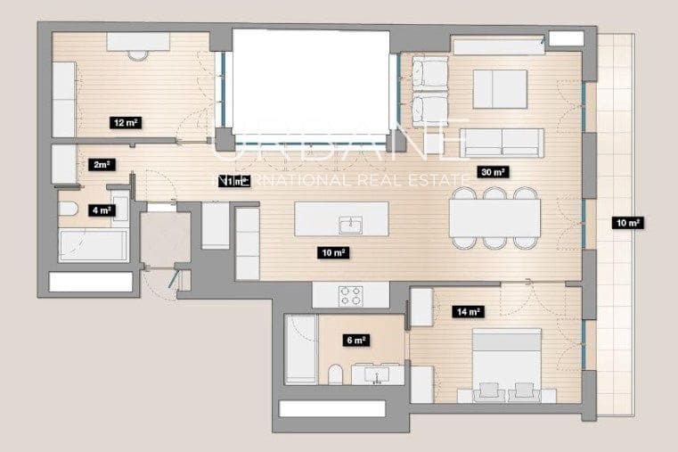 2 quarto Apartamento para venda em Barcelona cidade - 950 000 € (Ref: 7592146)