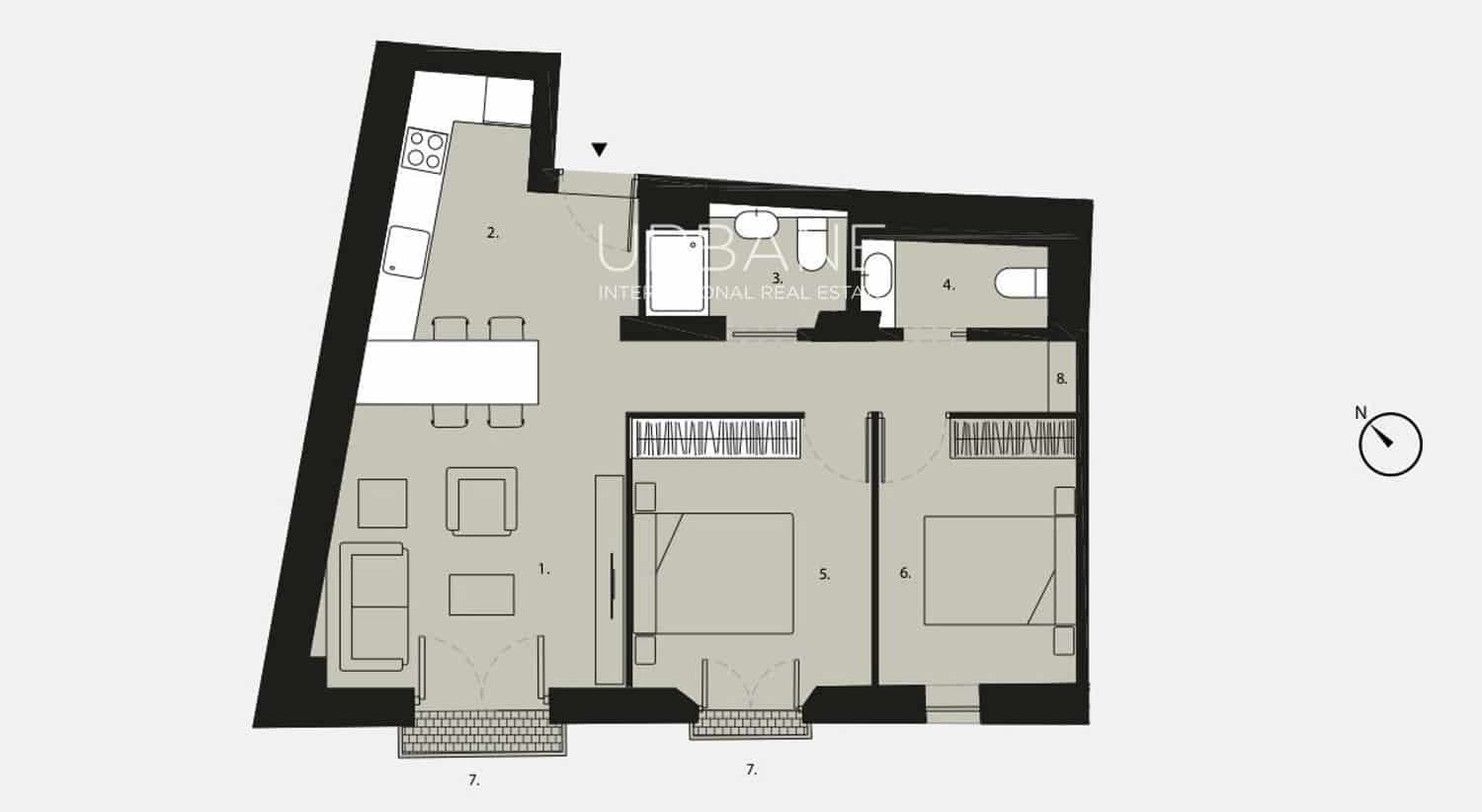 2 soveværelse Lejlighed til leje i Barcelona by - € 1.800 (Ref: 9061251)