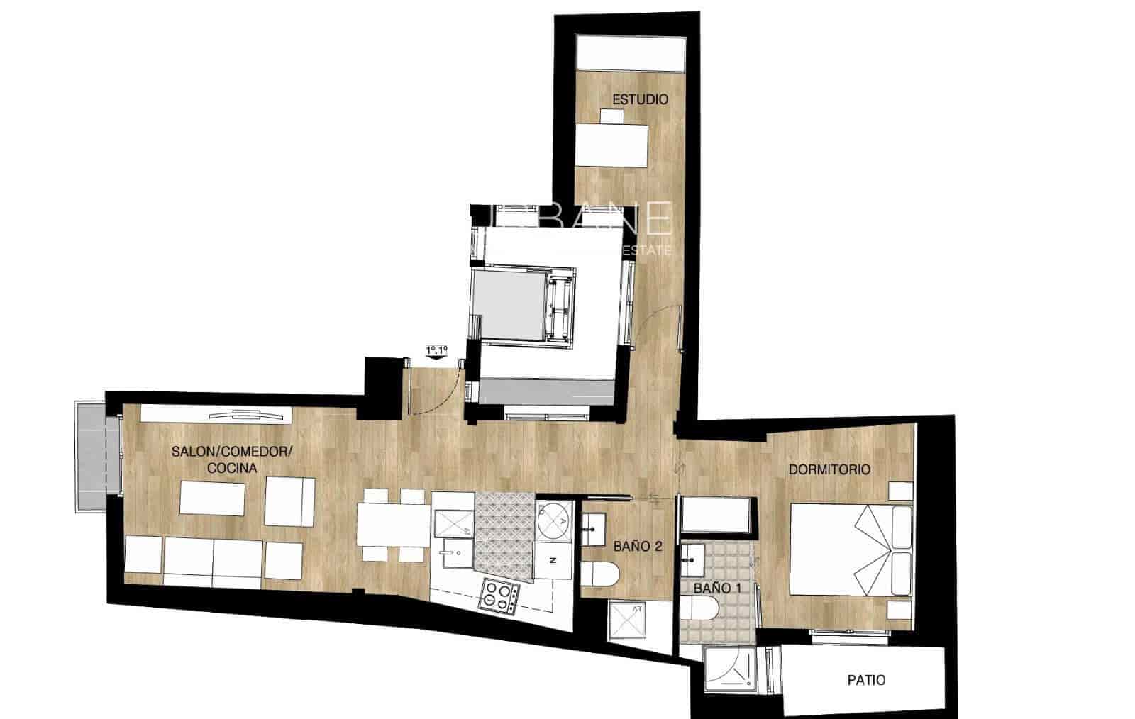 2 quarto Apartamento para arrendar em Barcelona cidade - 2 000 € (Ref: 9243639)