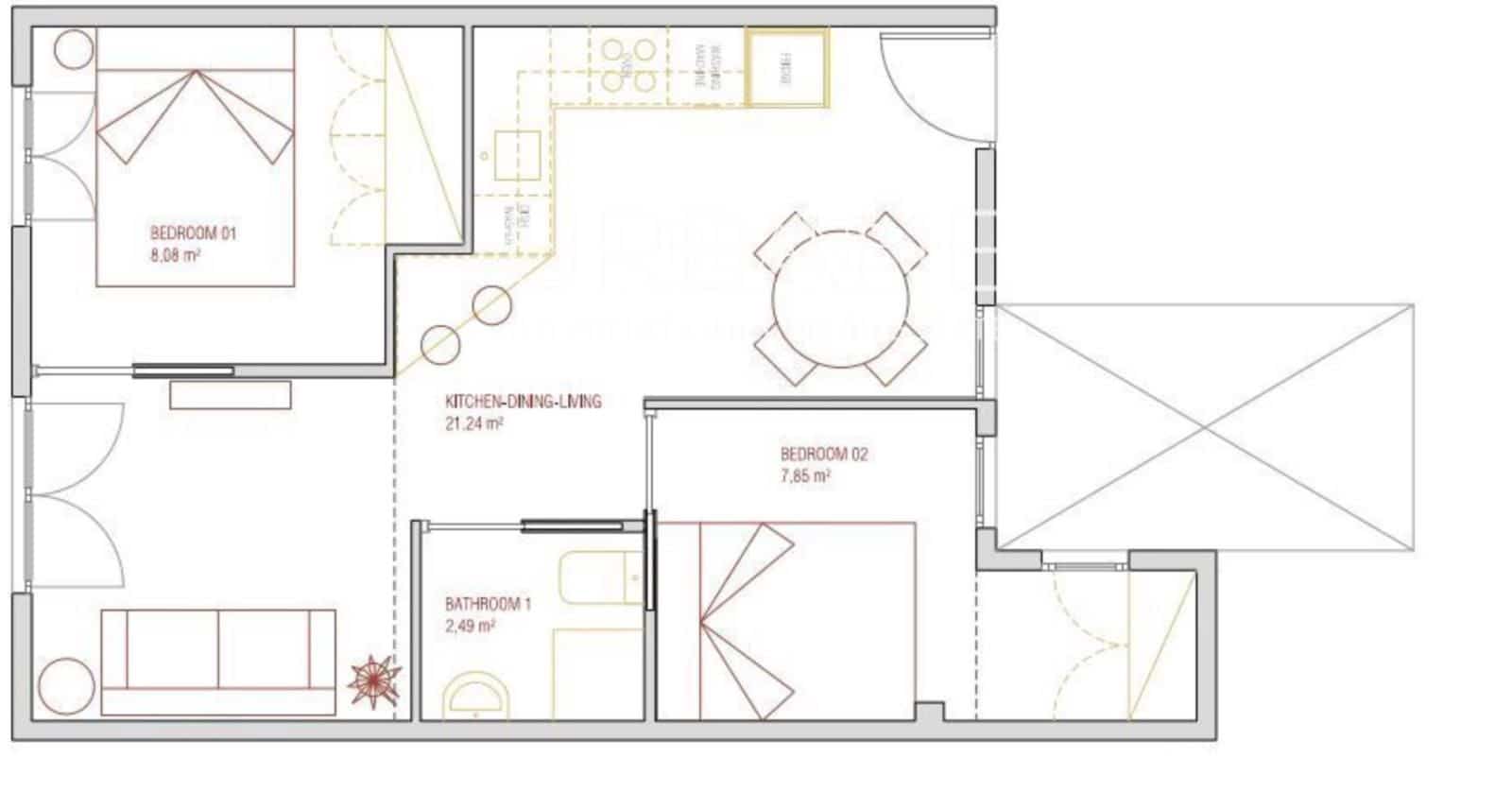 Piso de 2 habitaciones en Barcelona ciudad en venta - 230.000 € (Ref: 9795513)
