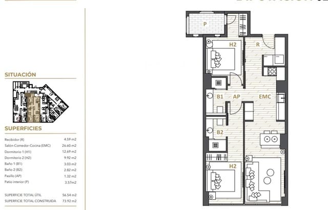 2 chambre Appartement à vendre à Eixample, Barcelone ville - 510 000 € (Ref: 9821491)