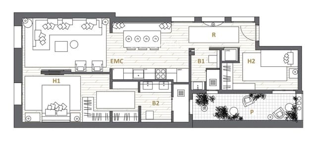 2 chambre Penthouse à vendre à La Dreta de L'Eixample, Barcelone ville - 730 000 € (Ref: 9821492)
