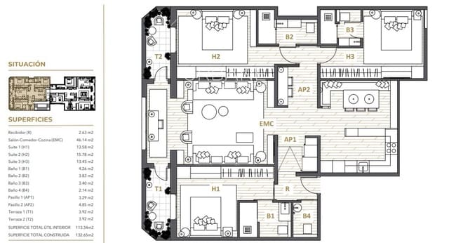 3 makuuhuone Asunto myytävänä paikassa Eixample, Barcelona kaupunki - 1 180 000 € (Ref: 9821588)