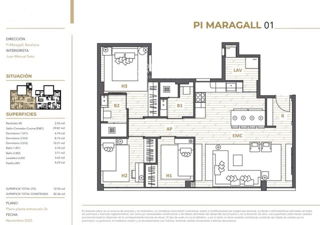 3 soveværelse Lejlighed til salg i El Camp d'en Grassot i Gràcia Nova, Barcelona by - € 570.000 (Ref: 9821589)
