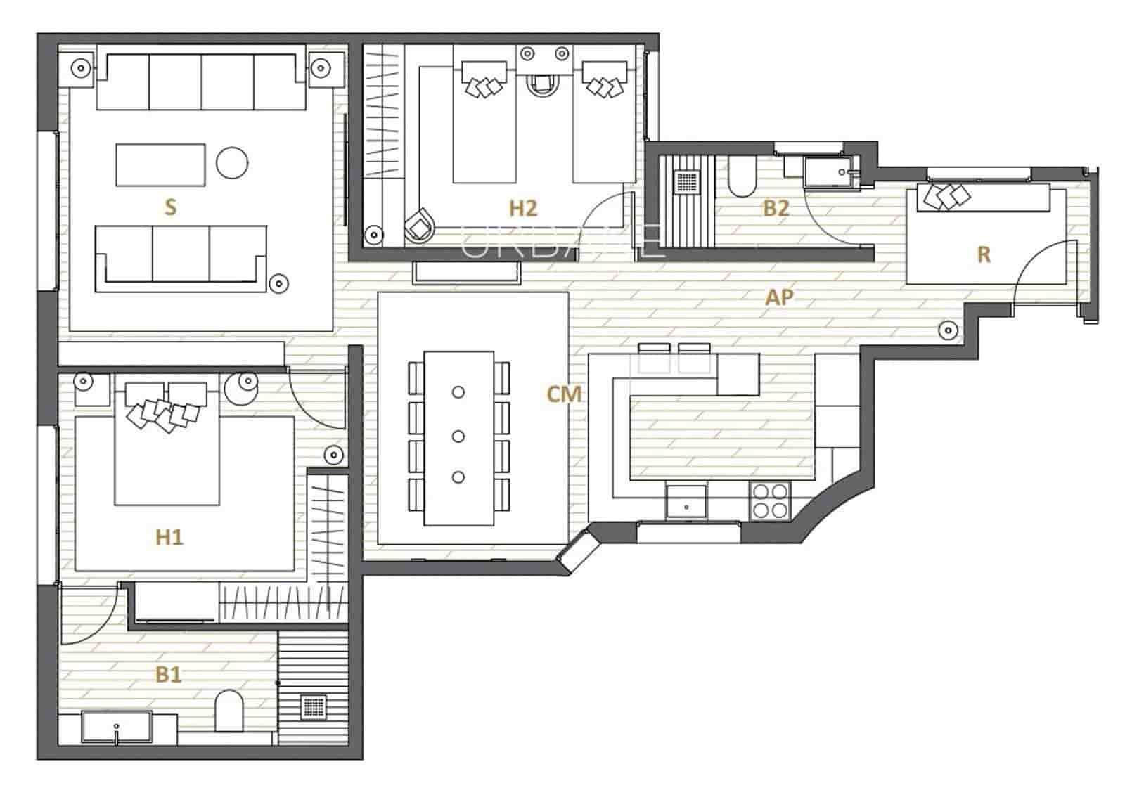 2 soverom Leilighet til salgs i Barcelona by med garasje - € 1 050 000 (Ref: 9823637)