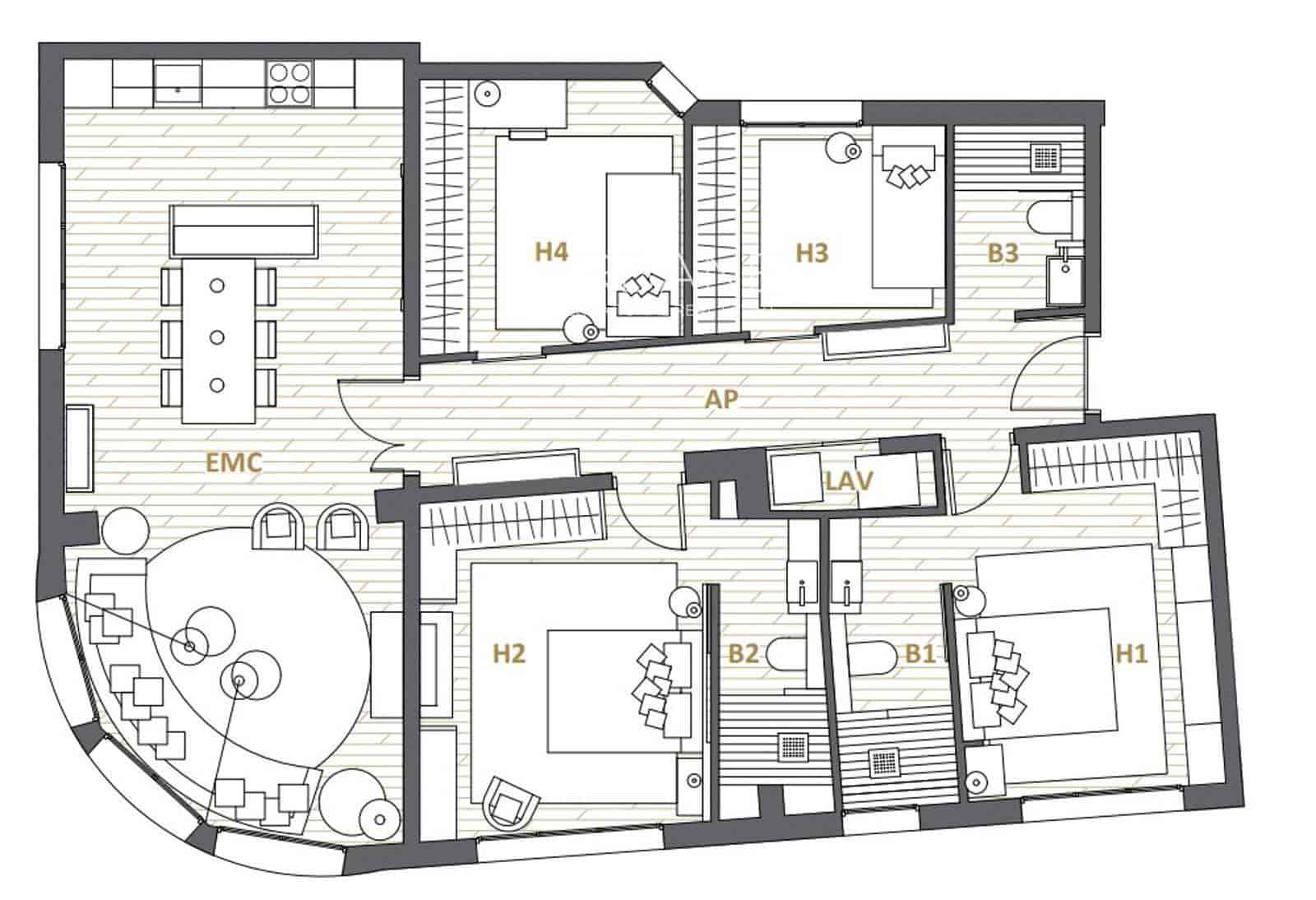 4 soverom Leilighet til salgs i Barcelona by med garasje - € 1 300 000 (Ref: 9823876)