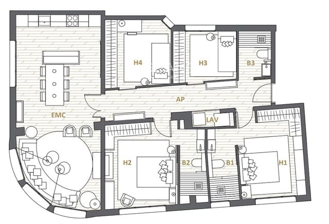 4 chambre Appartement à vendre à Eixample, Barcelone ville avec garage - 1 300 000 € (Ref: 9823876)