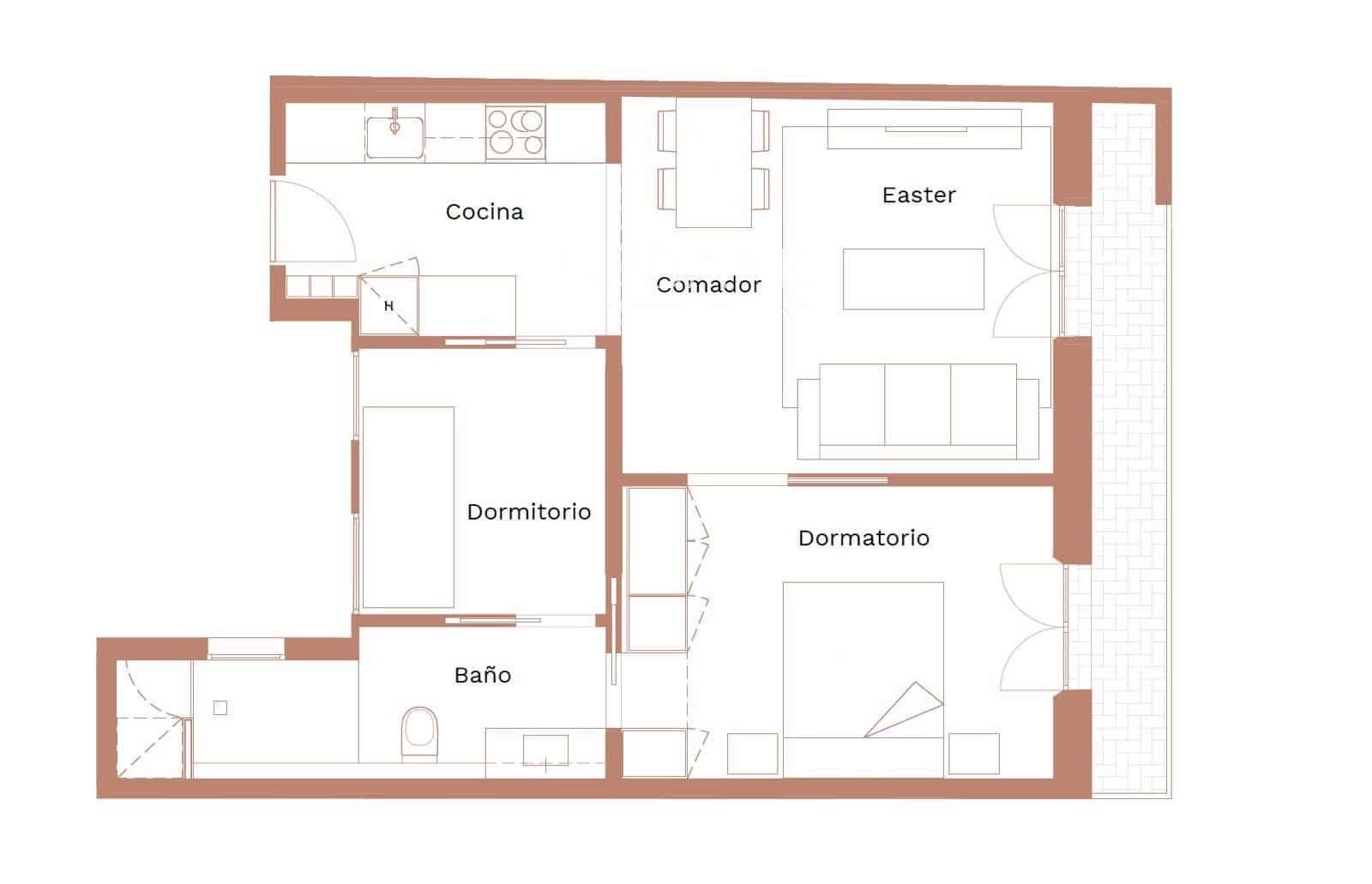 2 sypialnia Mieszkanie do wynajęcia w Miasto Barcelona - 1 700 € (Ref: 9889526)