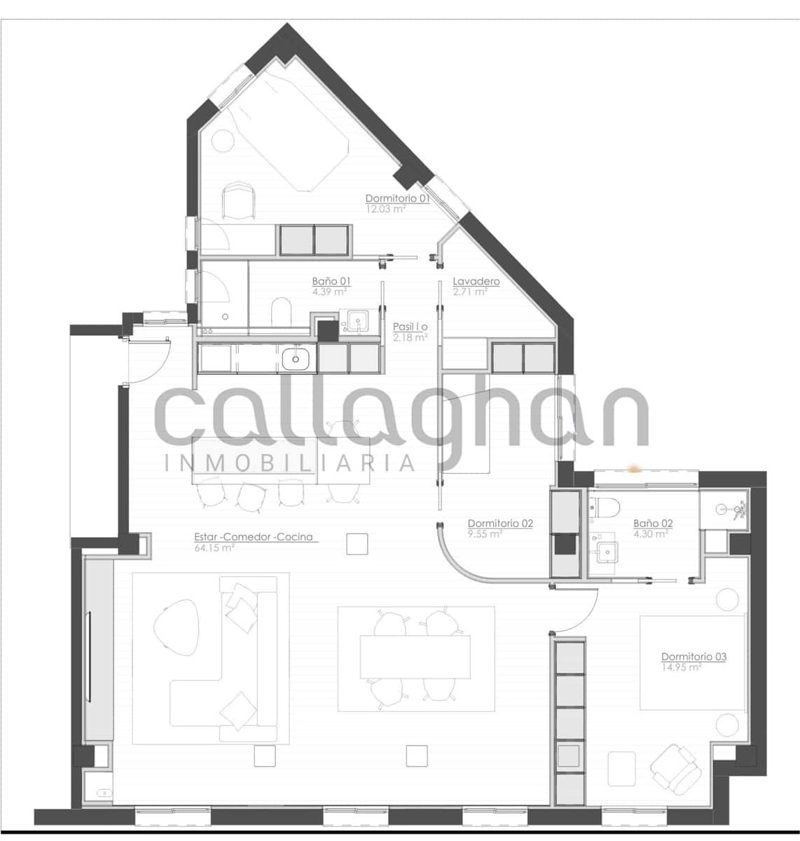 3 sypialnia Mieszkanie na sprzedaż w Miasto Walencja - 645 000 € (Ref: 9812292)