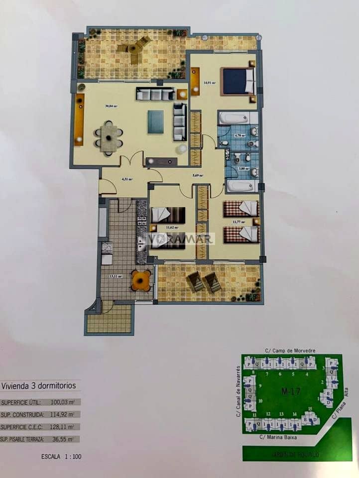 3 quarto Apartamento para venda em Valencia cidade com piscina garagem - 790 000 € (Ref: 9997808)