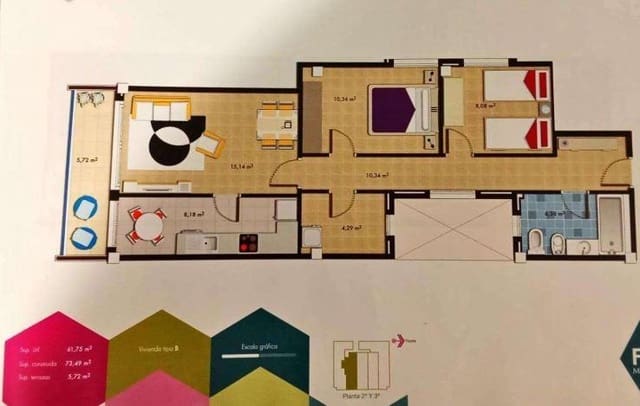 2 soveværelse Lejlighed til salg i Vinaròs med garage - € 193.000 (Ref: 9116277)