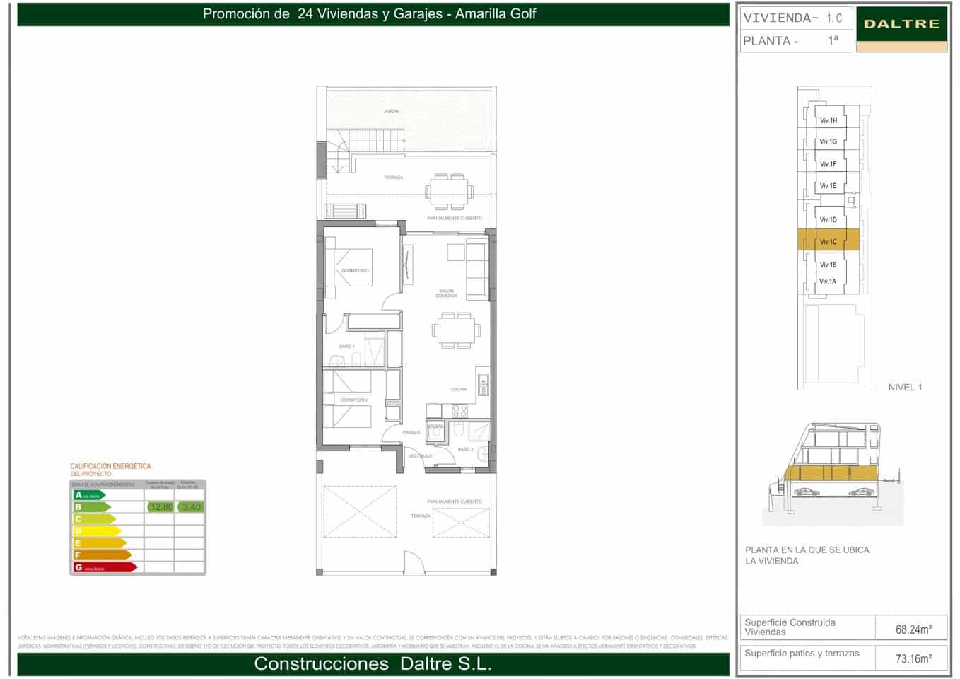 2 sypialnia Mieszkanie na sprzedaż w Amarilla Golf z basenem garażem - 340 000 € (Ref: 8969363)