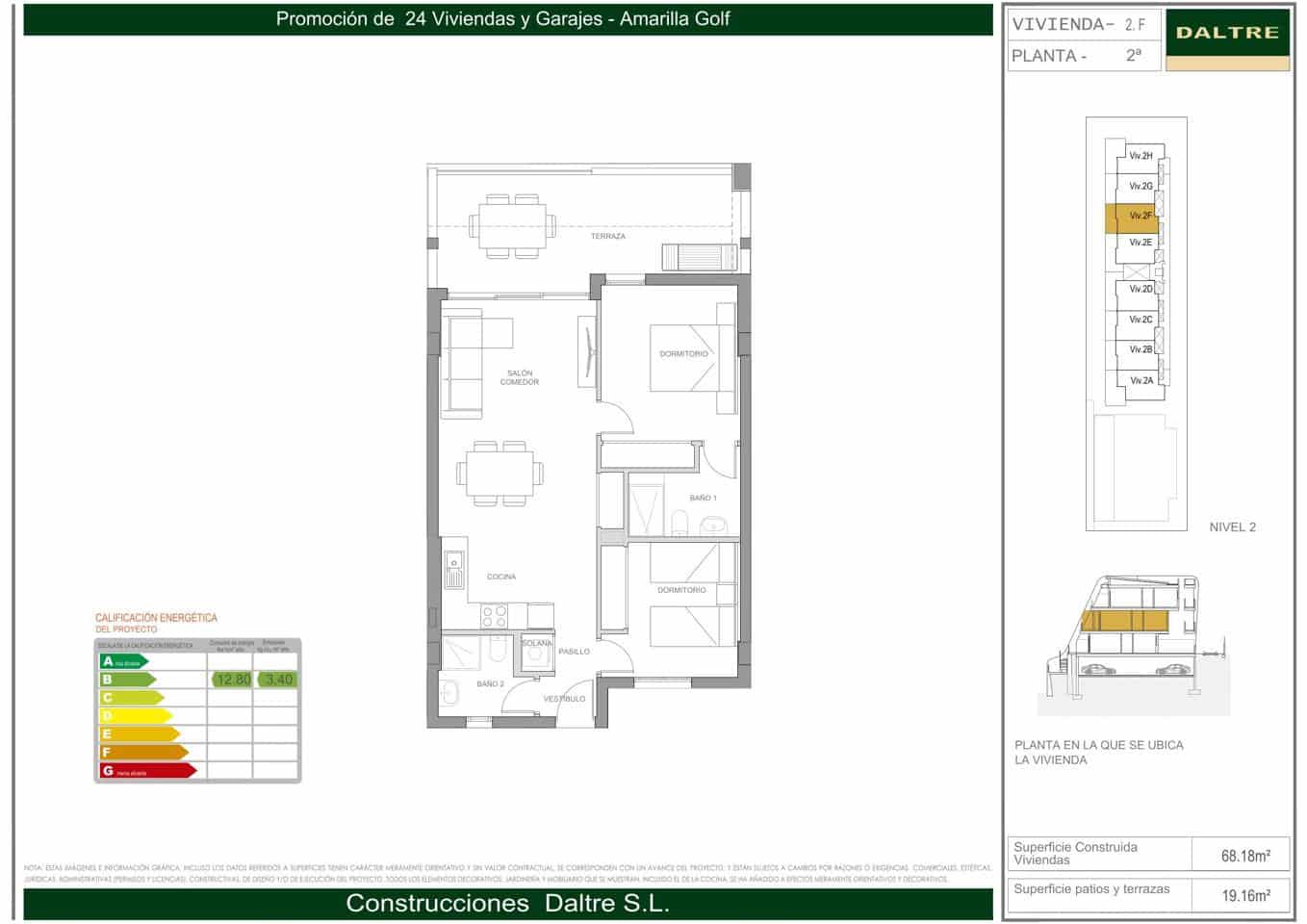 2 sypialnia Mieszkanie na sprzedaż w Amarilla Golf z basenem garażem - 340 000 € (Ref: 8969363)