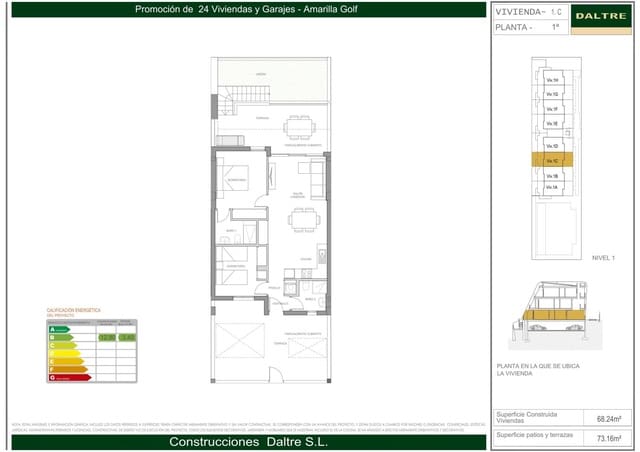 2 sypialnia Mieszkanie na sprzedaż w Amarilla Golf, San Miguel de Abona z basenem garażem - 340 000 € (Ref: 8969363)