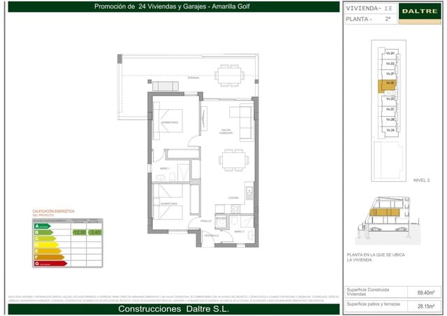 2 sypialnia Mieszkanie na sprzedaż w Amarilla Golf, San Miguel de Abona z basenem garażem - 340 000 € (Ref: 8969363)