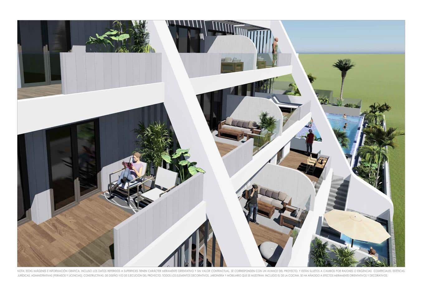 2 sypialnia Mieszkanie na sprzedaż w Amarilla Golf z basenem garażem - 340 000 € (Ref: 8969363)