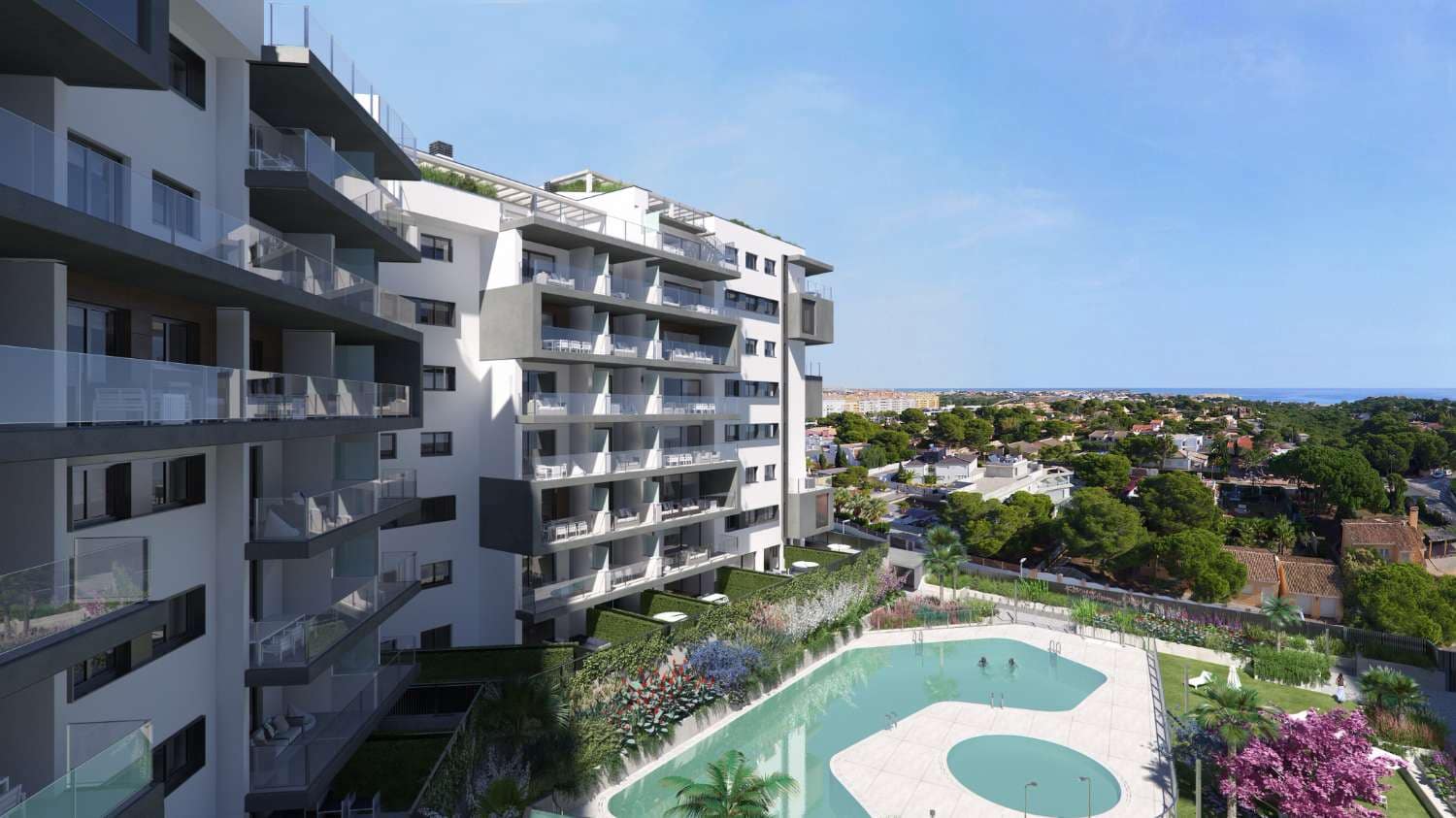 2 Zimmer Strandapartment zu verkaufen in Orihuela mit Pool Garage - 284.000 € (Ref: 8851338)
