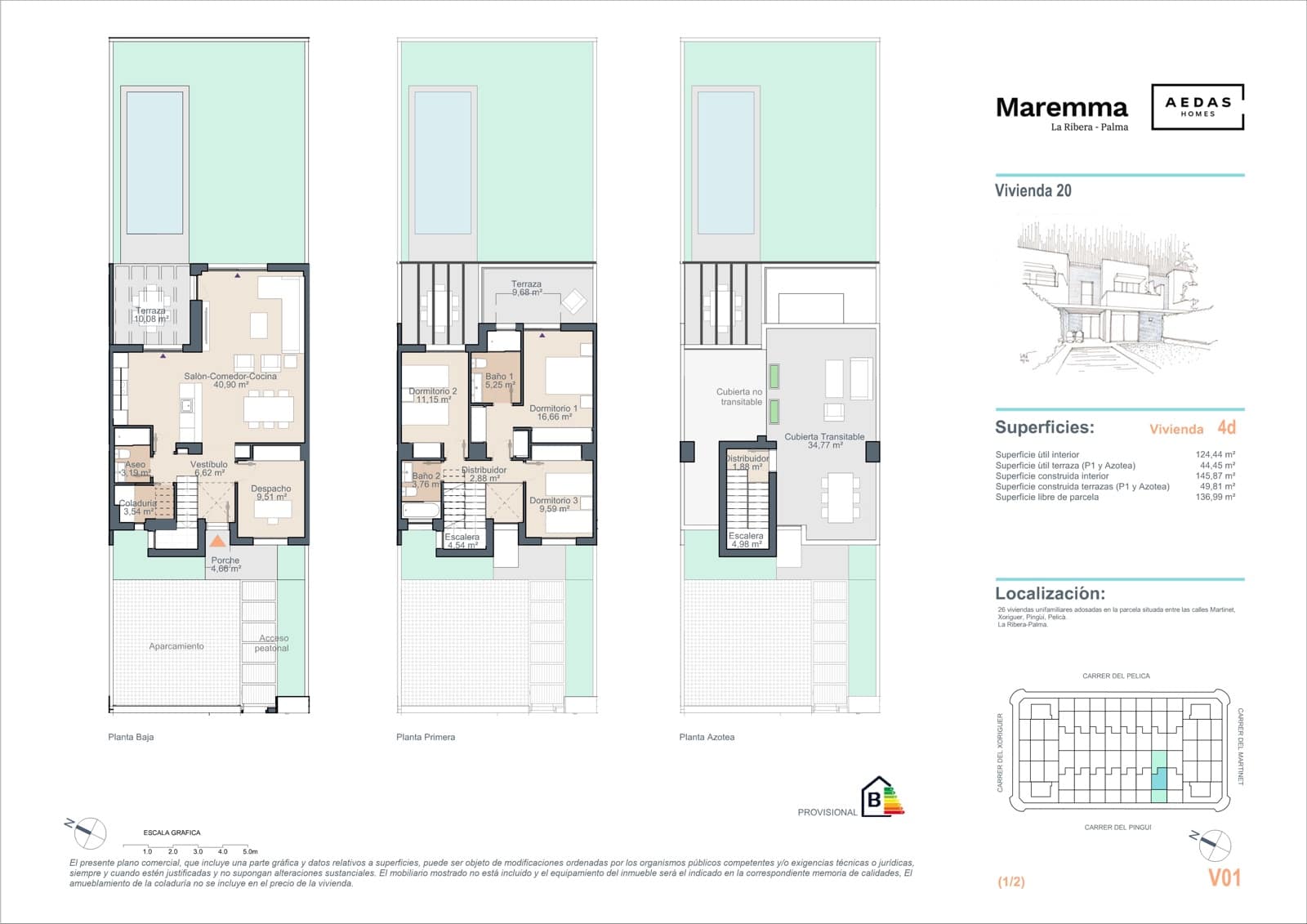 4 soveværelse Semi-Rækkehus til salg i Palma de Mallorca med swimmingpool garage - € 1.250.000 (Ref: 7526721)