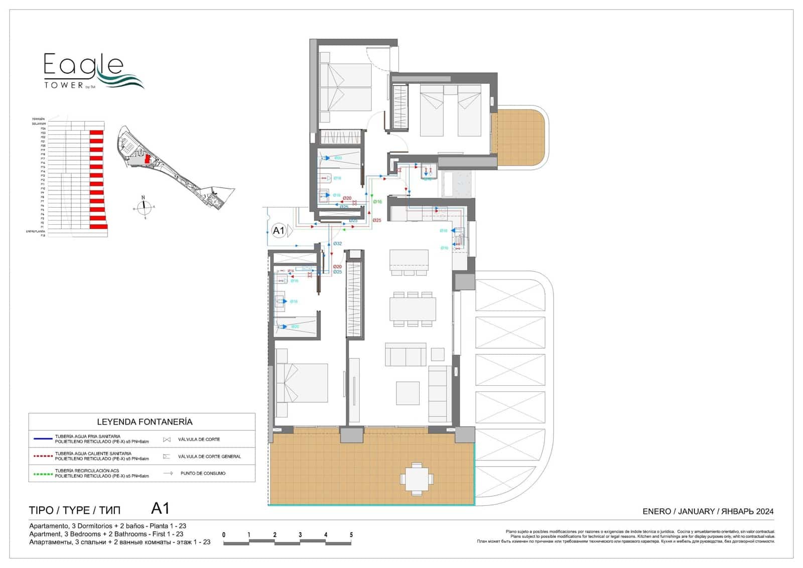 3 soverom Leilighet til salgs i Benidorm med svømmebasseng - € 452 000 (Ref: 8467284)