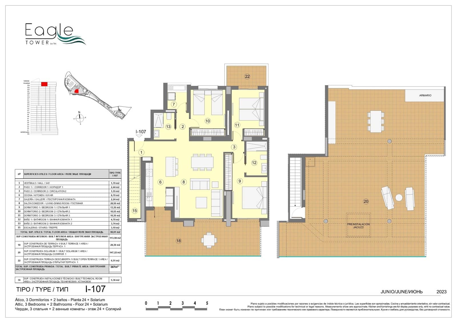 3 sypialnia Penthouse na sprzedaż w Benidorm z basenem - 730 000 € (Ref: 8467285)