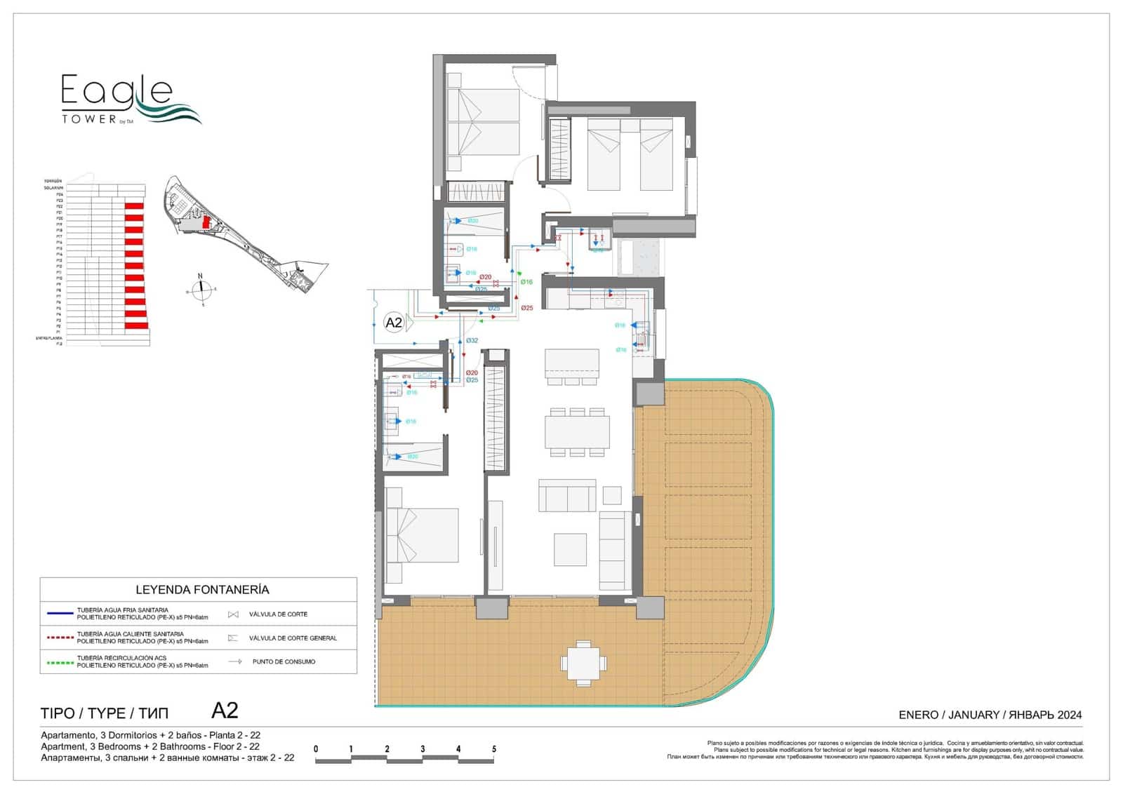 3 soverom Leilighet til salgs i Benidorm med svømmebasseng - € 561 000 (Ref: 8467288)