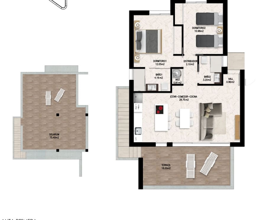 2 soveværelse Penthouse til salg i Orihuela med swimmingpool garage - € 349.000 (Ref: 8635739)