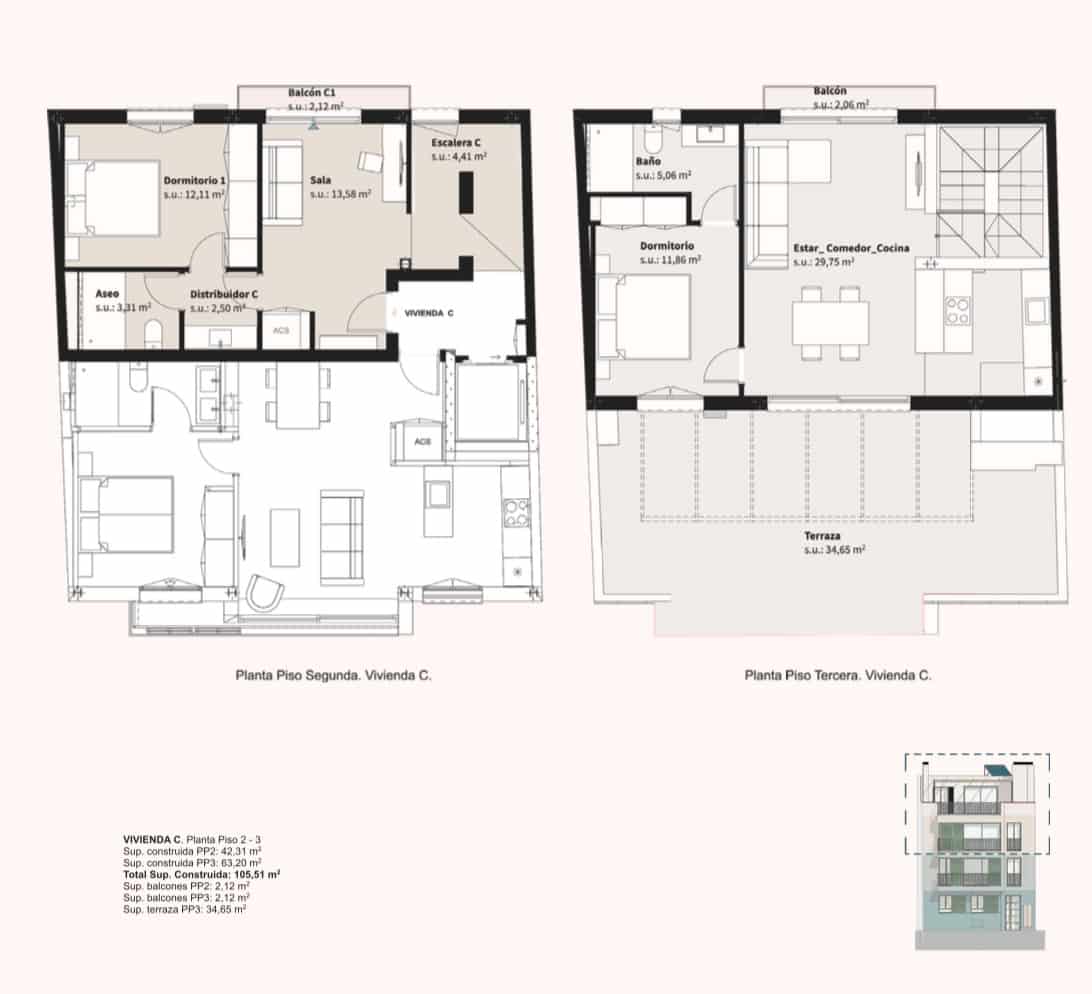 2 makuuhuone Huoneisto myytävänä paikassa Palma de Mallorca mukana uima-altaan - 995 000 € (Ref: 8912065)