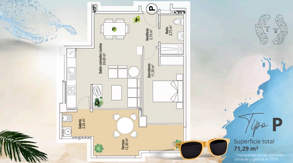 1 Zimmer Apartment zu verkaufen in San Javier mit Pool - 205.033 € (Ref: 8925269)
