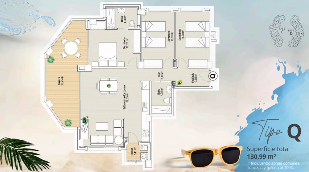 1 Zimmer Apartment zu verkaufen in San Javier mit Pool - 205.033 € (Ref: 8925269)