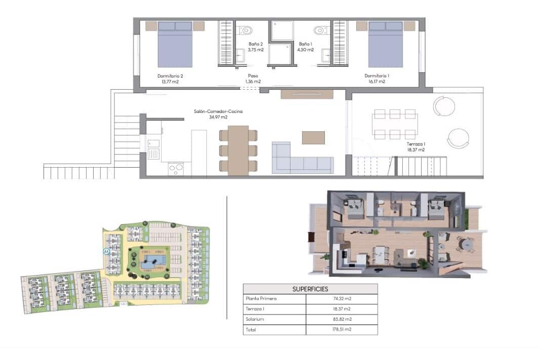 2 soveværelse Penthouse til salg i Benidorm - € 349.900 (Ref: 9099890)