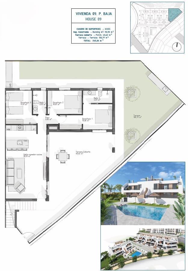 3 soverom Bungalow til salgs i Vera med svømmebasseng garasje - € 268 500 (Ref: 9289813)