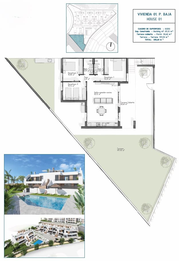 3 soverom Bungalow til salgs i Vera med svømmebasseng garasje - € 268 500 (Ref: 9289813)