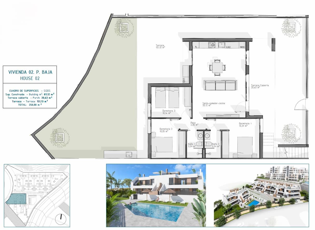 3 soverom Bungalow til salgs i Vera med svømmebasseng garasje - € 268 500 (Ref: 9289813)