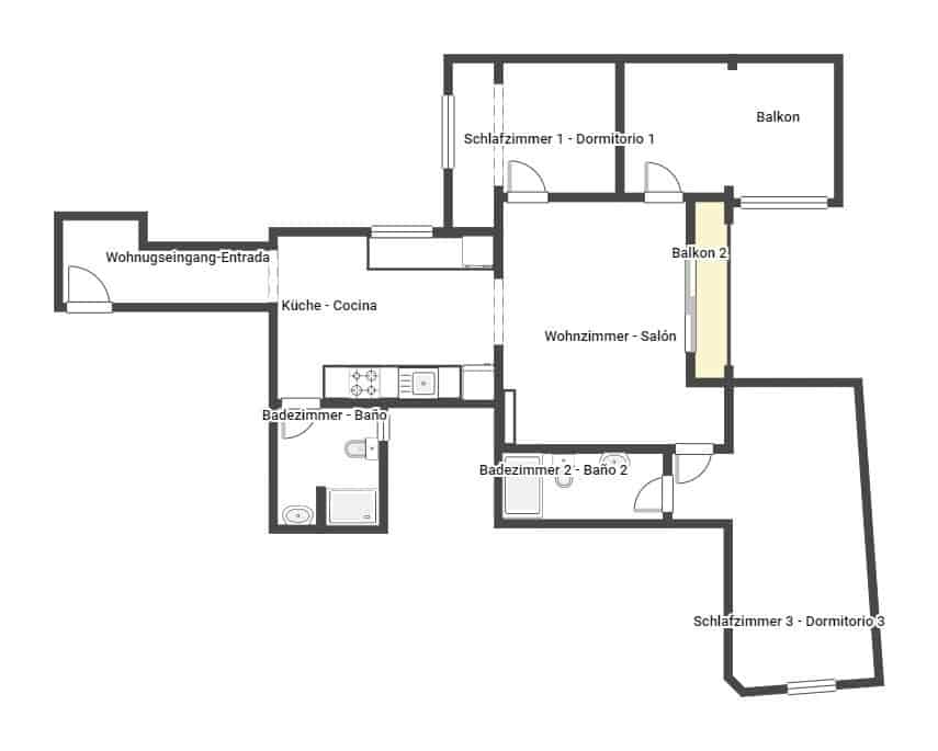 3 camera da letto Appartamento in vendita in Palma de Mallorca - 375.000 € (Rif: 9442003)