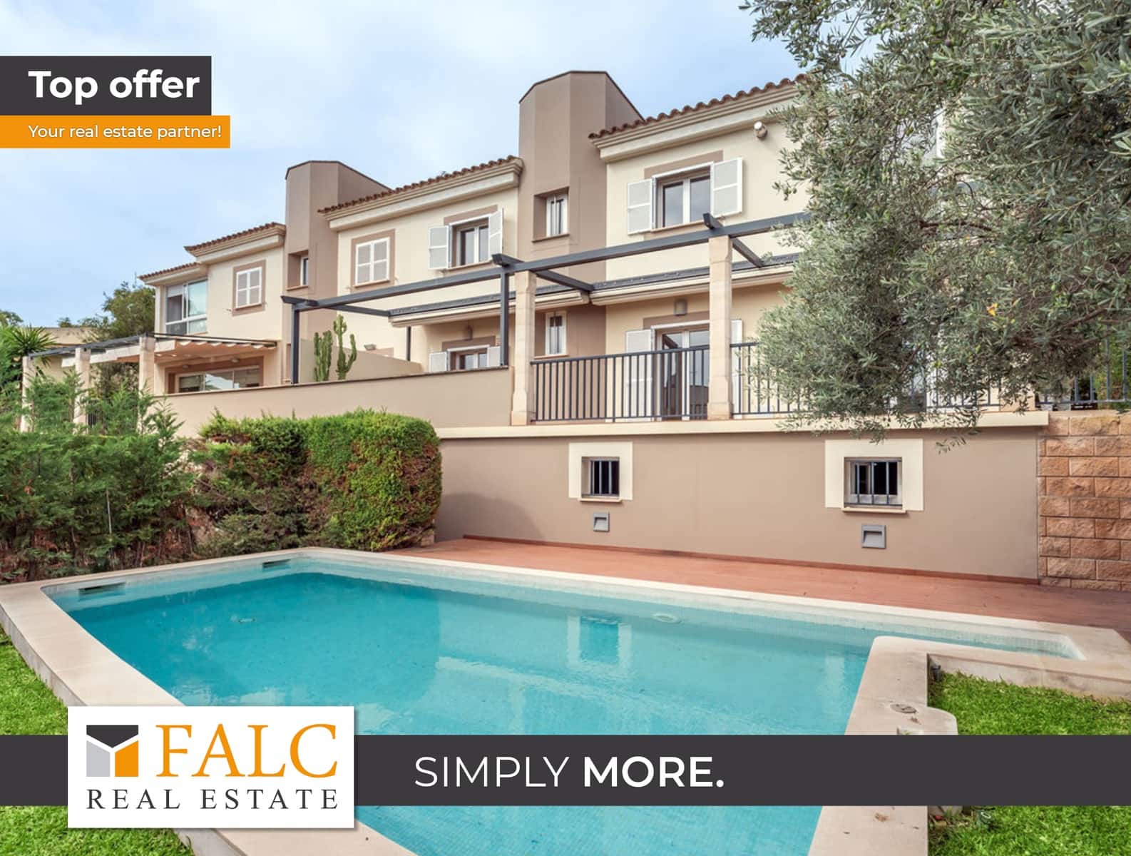 4 soverom Kjedet enebolig til salgs i Palma de Mallorca med svømmebasseng garasje - € 1 290 000 (Ref: 9525577)