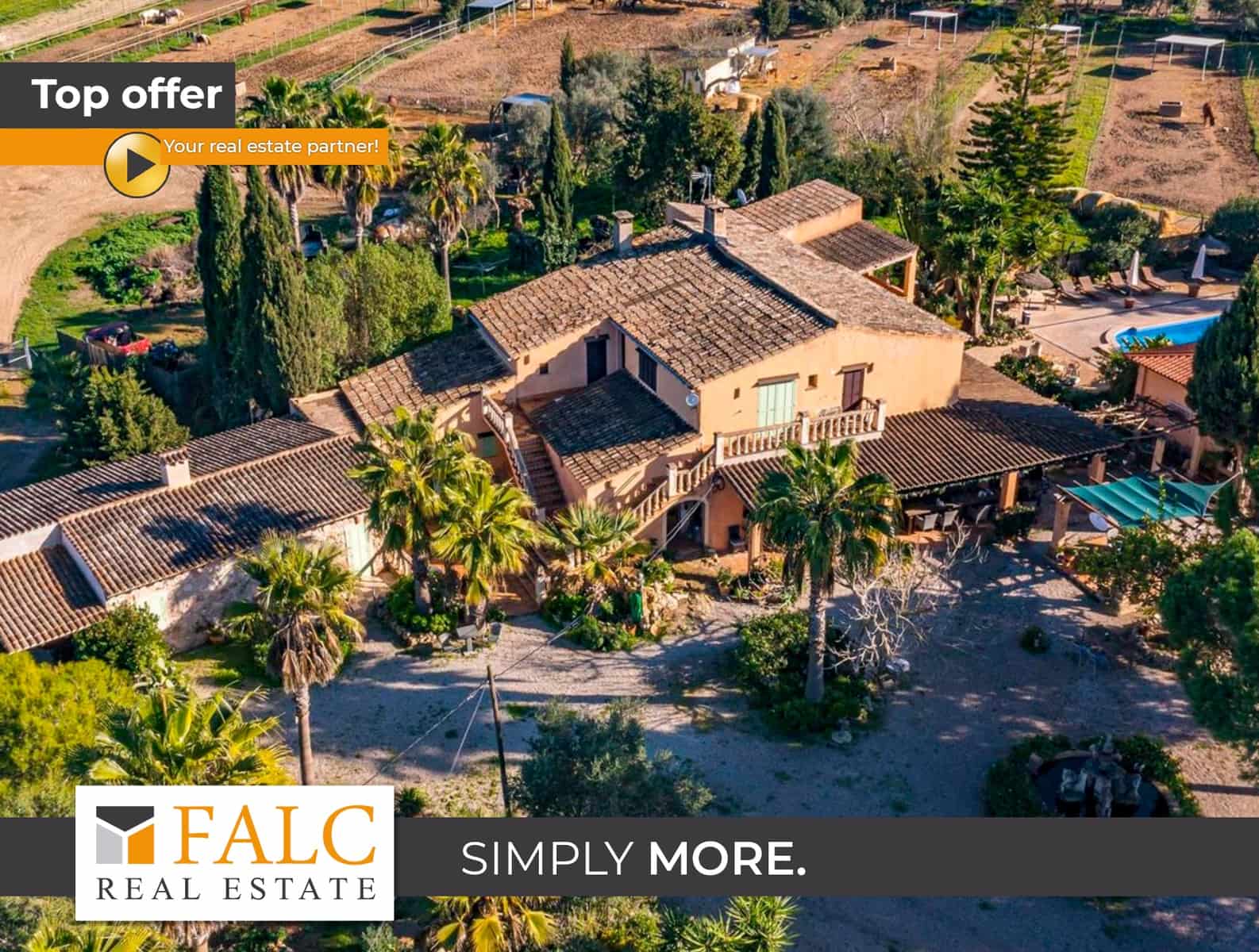 7 chambre Finca/Maison de Campagne à vendre à Montuiri avec piscine garage - 2 600 000 € (Ref: 9580054)