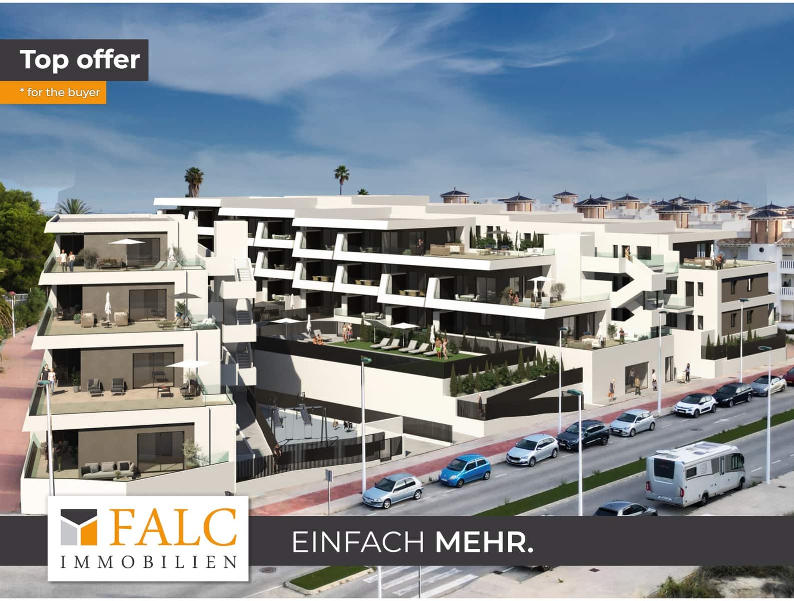 Ático de 2 habitaciones en La Marina del Pinet en venta con piscina - 299.000 € (Ref: 9858621)