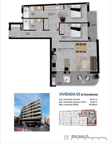 Apartamento de 2 habitaciones en Gran Playa, Santa Pola en venta - 299.970 € (Ref: 9983730)