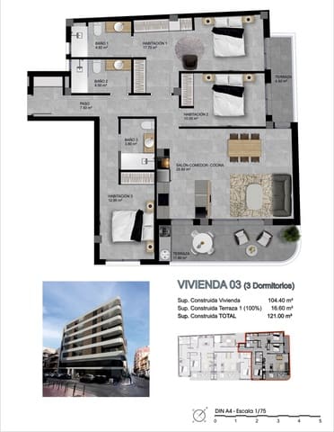 Apartamento de 3 habitaciones en Gran Playa, Santa Pola en venta - 379.410 € (Ref: 9983731)