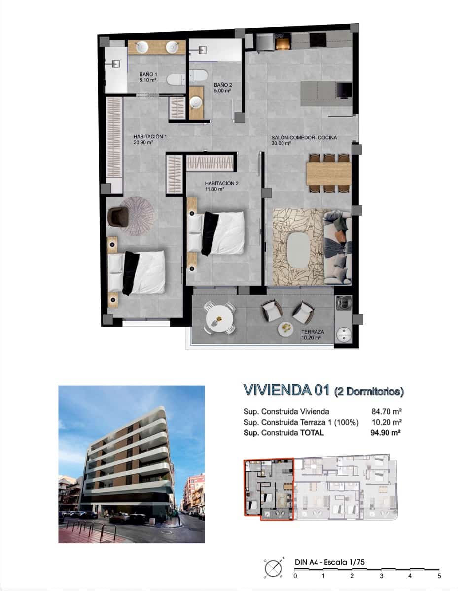 Apartamento de 2 habitaciones en Santa Pola en venta - 292.015 € (Ref: 9983732)