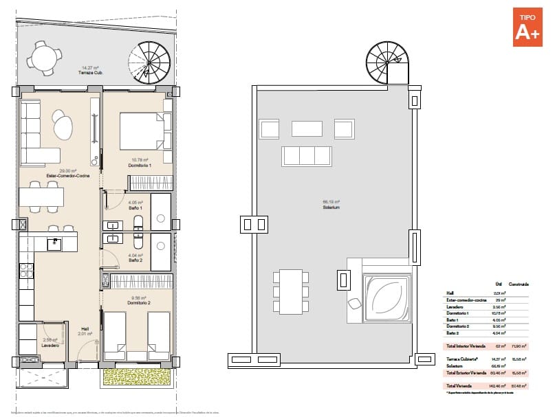 2 soverom Penthouse til salgs i La Nucia med svømmebasseng garasje - € 449 427 (Ref: 9983993)