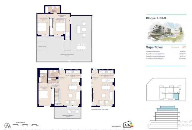 3 Zimmer Wohnung zu verkaufen in La Villajoyosa / Vila Joiosa mit Pool Garage - 637.400 € (Ref: 10079348)