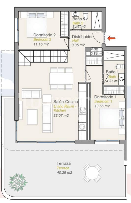 2 Zimmer Apartment zu verkaufen in Finestrat mit Pool Garage - 550.000 € (Ref: 10079456)