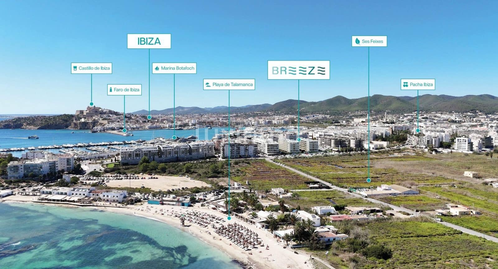 2 soveværelse Lejlighed til salg i Ibiza by med swimmingpool garage - € 1.004.410 (Ref: 10079644)